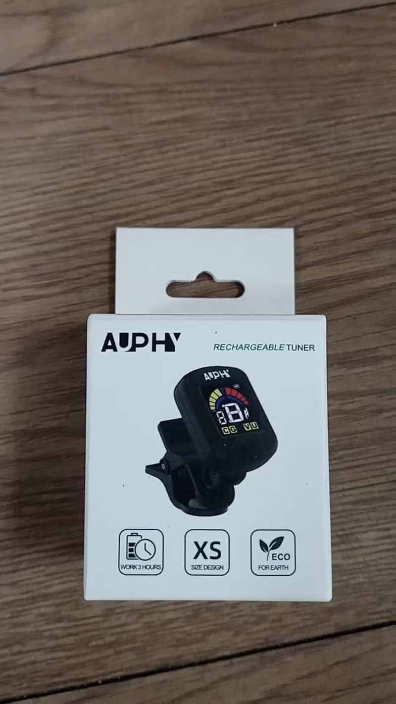 AUPHY Store Rechargeable Guitar Tuner Clip-on Tuner, HD Colour Screen - With Guitar, Ukulele, Violin & Chromatic Tuning Modes (Type-C cable not included) (Green) - Image 2